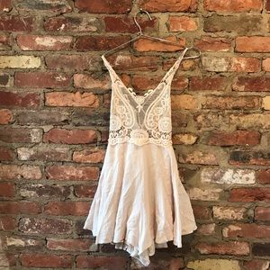 Nasty Gal Pink Lace Romper